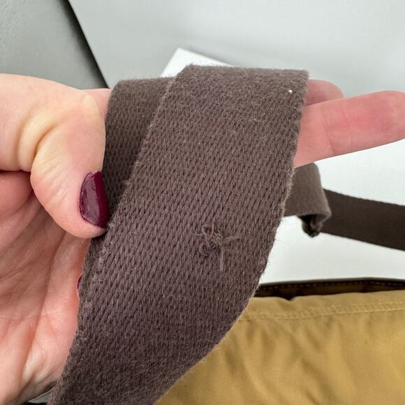 Eddie Bauer Down Filled Puffer Bag Crossbody Tan Brown Leather Outdoor Gorpcore - Picture 12 of 14